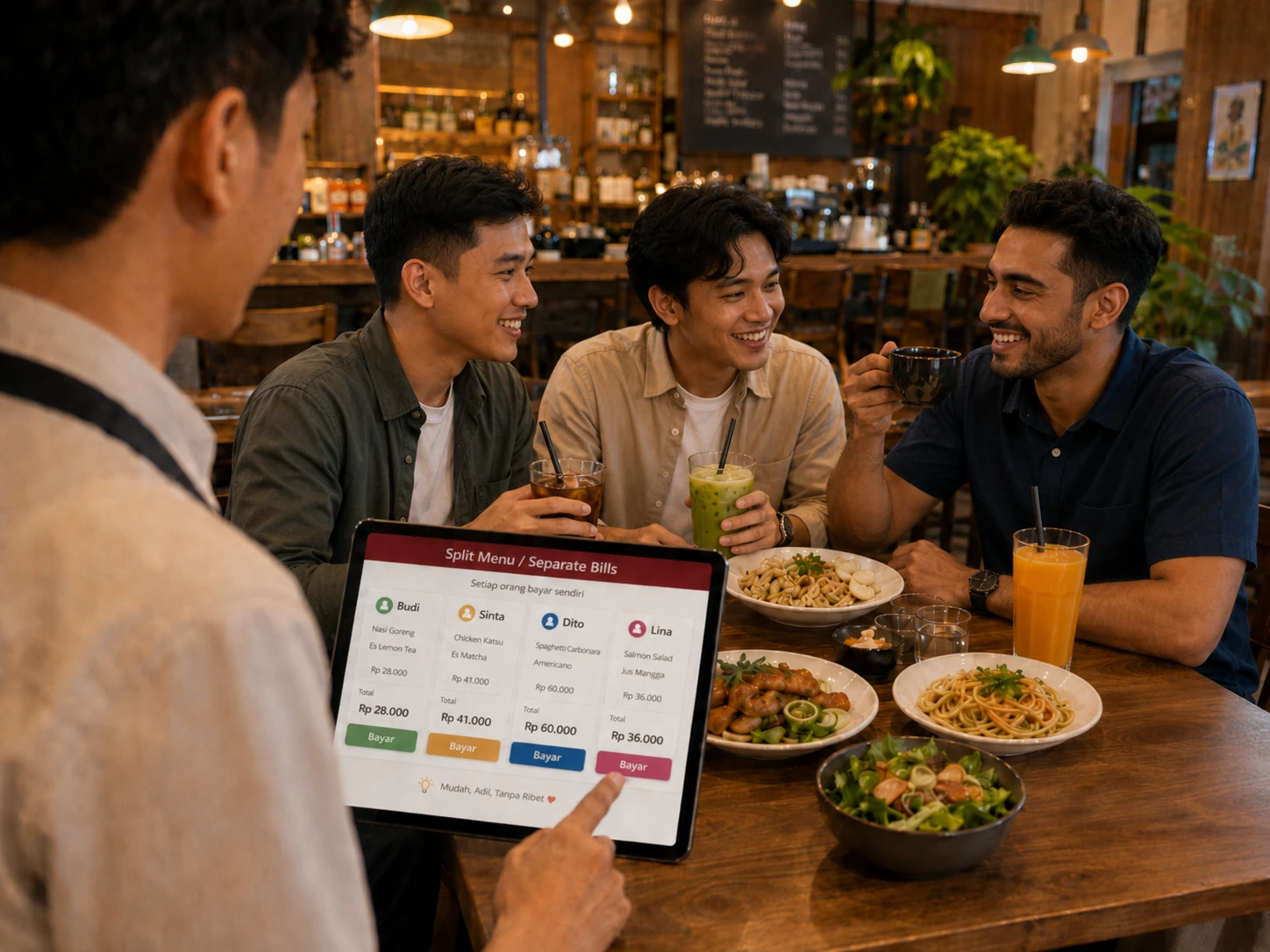 Split menu dan pisah tagihan di GoePOS